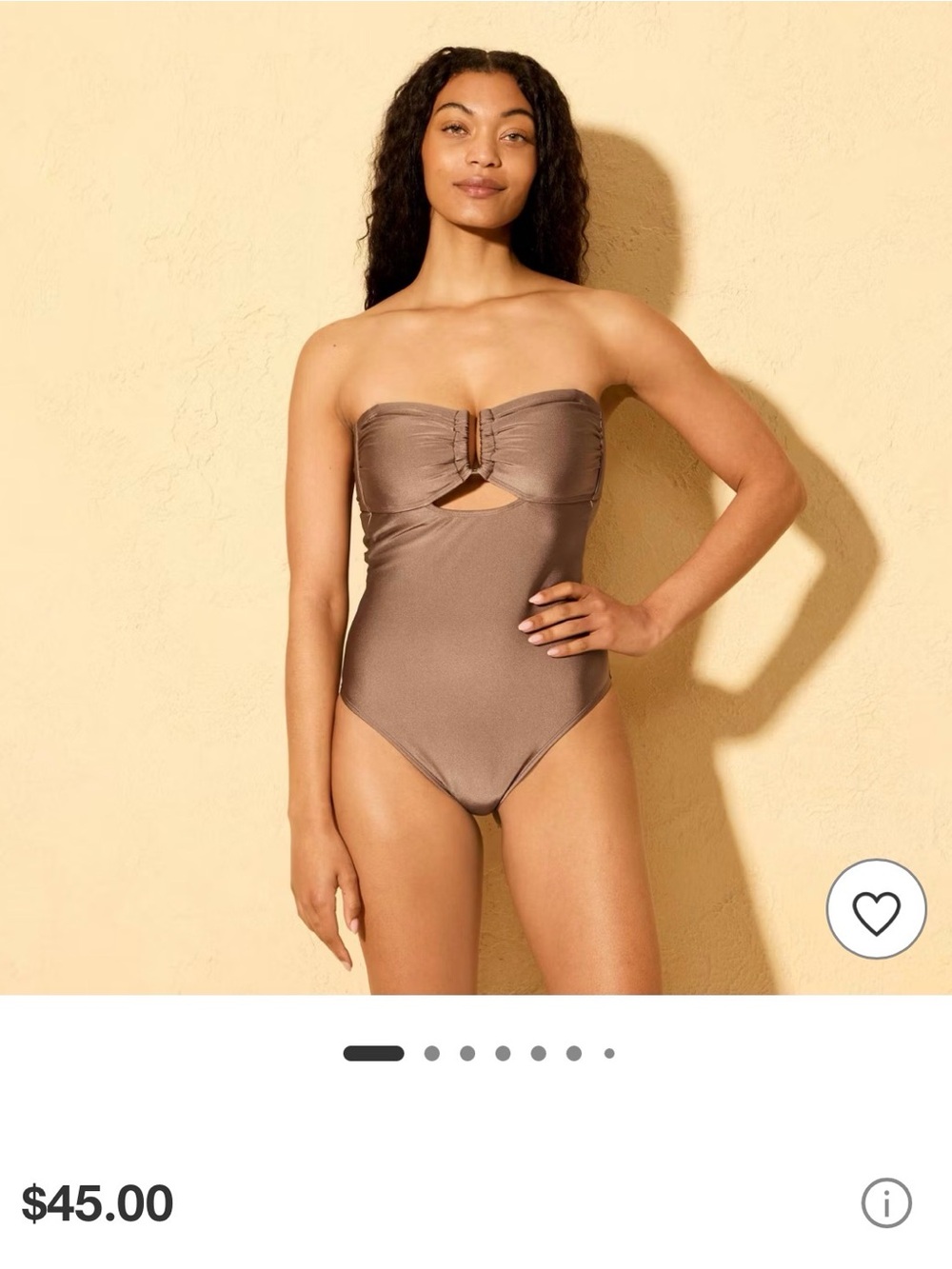 Shade & Shore Strapless One-Piece Swimsuit in Taupe